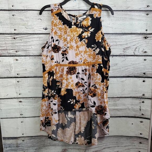 Maurices XL Black/Yellow Floral Tunic - Picture 3 of 9